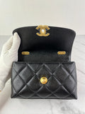Chanel Mini Black Caviar Chunky Chain Flap Crossbody/Shoulder Bag