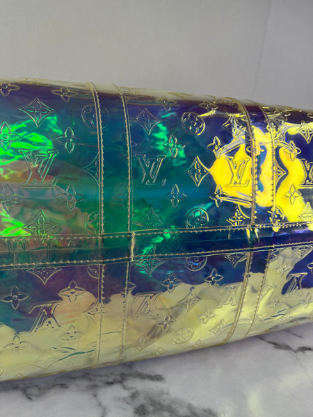 Louis Vuitton PVC Monogram Keepall Bandouliere 50 Iridescent Prism