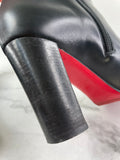 CHRISTIAN LOUBOUTIN Black Leather Adox 85 Ankle Boots Size 38.5