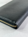 Prada Black Saffiano Zip Wallet