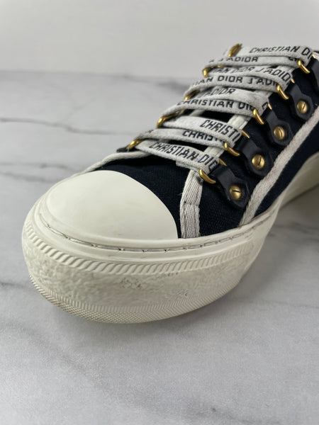 Christian Dior Walk’N’Dior Black Canvas Sneakers Size 37.5