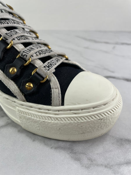Christian Dior Walk’N’Dior Black Canvas Sneakers Size 37.5