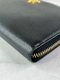 Prada Black Saffiano Zip Wallet