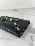 Balenciaga Black Arena Lambskin Giant 12 Silver Continental Wallet