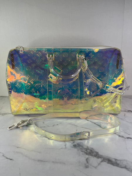 Louis Vuitton PVC Monogram Keepall Bandouliere 50 Iridescent Prism