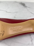 Ferragamo Red Rosso Patent Pimpa Rounded Toe Bow Pumps Size 6