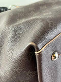 Louis Vuitton Carmel Mahina Chocolate Brown Hobo Shoulder Bag