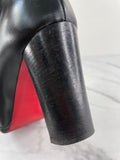 CHRISTIAN LOUBOUTIN Black Leather Adox 85 Ankle Boots Size 38.5