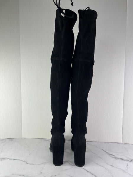 Stuart Weitzman Black Suede Hiline Over The Knee Boots Size 6