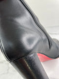 CHRISTIAN LOUBOUTIN Black Leather Adox 85 Ankle Boots Size 38.5