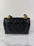 Chanel Mini Black Caviar Chunky Chain Flap Crossbody/Shoulder Bag