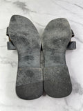 Hermes Black Oran Flat Sandals Size 37