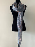 Alexander McQueen Classic Grey/Pink Silk Skull Scarf