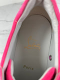 Christian Louboutin Women’s Vieira 2 Flat Pink Poupidou Suede Spike Sneakers Size 37