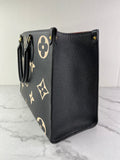 Louis Vuitton Black/Beige Monogram Empreinte Leather OnTheGo MM Shoulder Bag