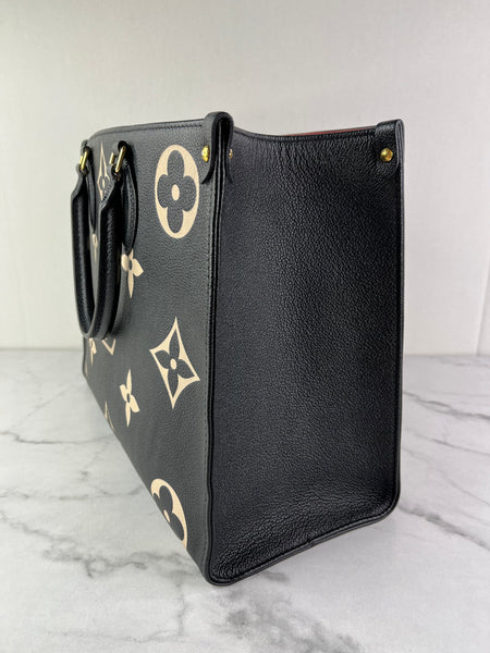 Louis Vuitton Black/Beige Monogram Empreinte Leather OnTheGo MM Shoulder Bag