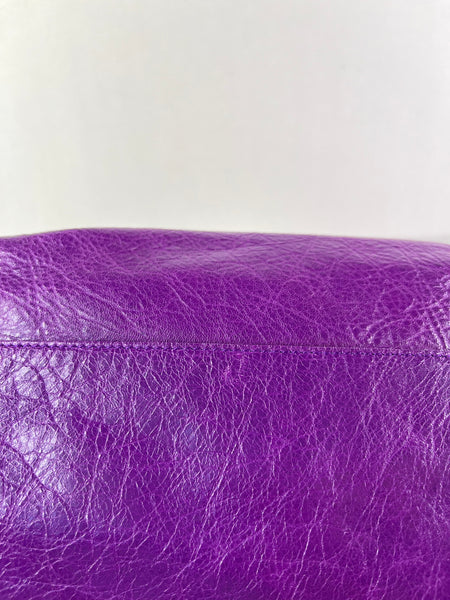 BALENCIAGA Ultraviolet Agneau Classic Hardware City Shoulder Bag