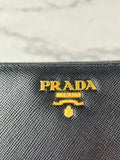 Prada Black Saffiano Zip Wallet