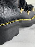Louis Vuitton Black Grained Calfskin Shearling LV Beaubourg Ankle Boots Size 37