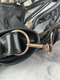 BALENCIAGA Black Lambskin Leather Giant 21 Rose Gold Motorcycle City Shoulder Bag
