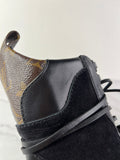 Louis Vuitton Black Monogram Laureate Platform Desert Boots Size 37