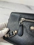 Balenciaga Black Arena Lambskin Giant 12 Silver Continental Wallet