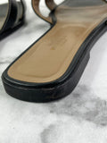 Hermes Black Oran Flat Sandals Size 37