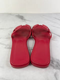 Hermes Dark Pink Epsom Calfskin Leather Oran Flat Sandals Size 37