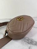 Gucci Dusty Pink GG Marmont matelassé leather belt bag