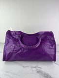 BALENCIAGA Ultraviolet Agneau Classic Hardware City Shoulder Bag