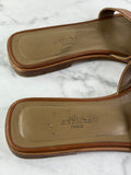 Hermes Gold (Brown) Oran Flat Sandals Size 37