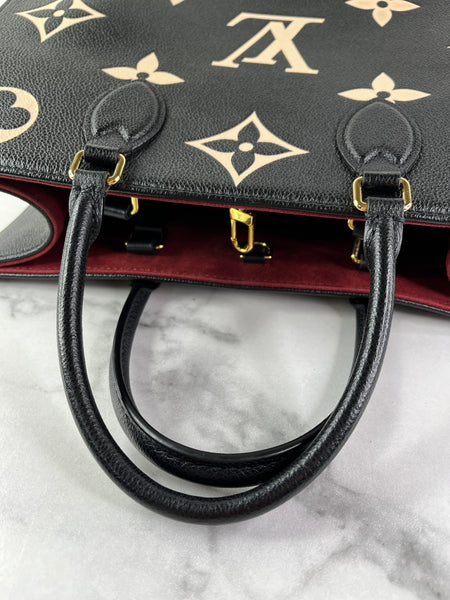 Louis Vuitton Black/Beige Monogram Empreinte Leather OnTheGo MM Shoulder Bag