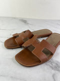 Hermes Gold (Brown) Oran Flat Sandals Size 37