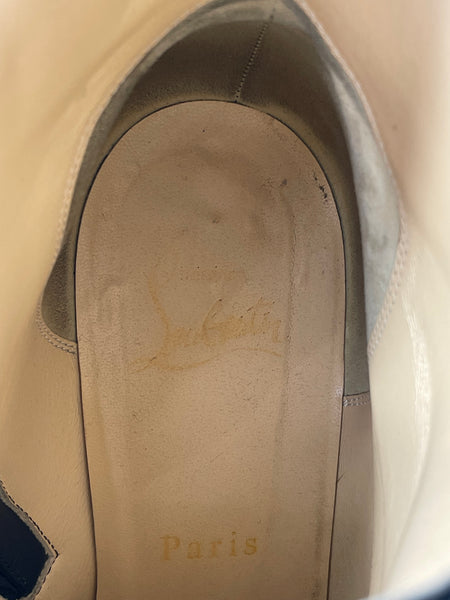 CHRISTIAN LOUBOUTIN Black Leather Adox 85 Ankle Boots Size 38.5