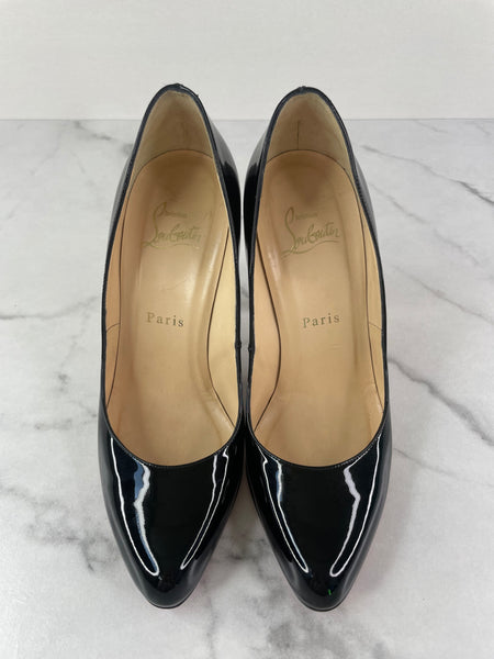 CHRISTIAN LOUBOUTIN Black Patent Pumps Size 36.5