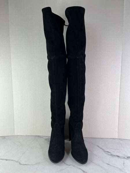 Stuart Weitzman Black Suede Hiline Over The Knee Boots Size 6