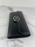 GUCCI Black GG logo-plaque continental leather wallet