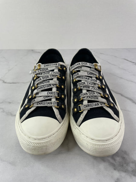 Christian Dior Walk’N’Dior Black Canvas Sneakers Size 37.5