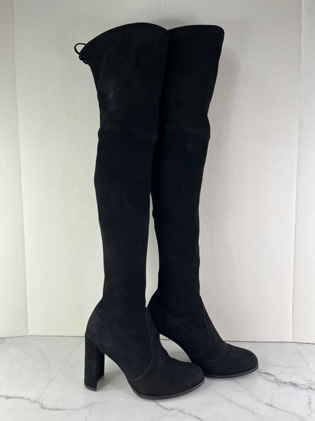 Stuart Weitzman Black Suede Hiline Over The Knee Boots Size 6