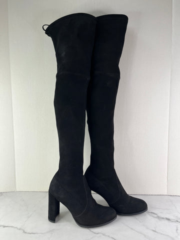 Stuart Weitzman Black Suede Hiline Over The Knee Boots Size 6