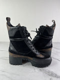 Louis Vuitton Black Monogram Laureate Platform Desert Boots Size 37