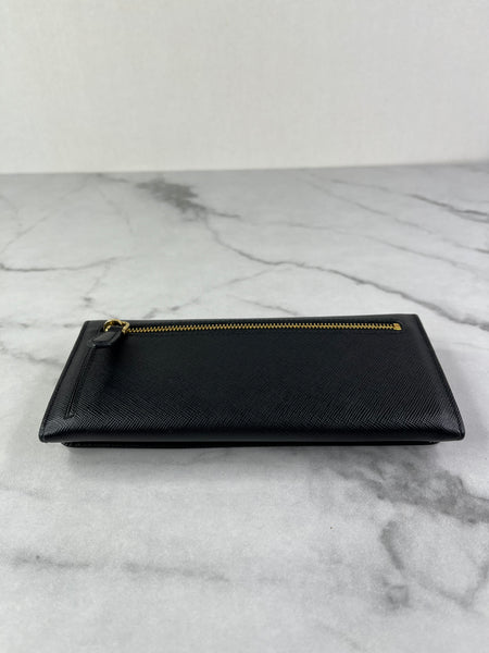 Prada Black Saffiano Flap Wallet