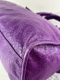 BALENCIAGA Ultraviolet Agneau Classic Hardware City Shoulder Bag