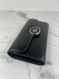 GUCCI Black GG logo-plaque continental leather wallet