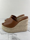 CHRISTIAN LOUBOUTIN Tan Ariella Zeppa 130 leather wedge mules Size 39