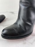 CHRISTIAN LOUBOUTIN Black Leather Adox 85 Ankle Boots Size 38.5