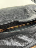 BALENCIAGA Black Lambskin Leather Giant 21 Rose Gold Motorcycle City Shoulder Bag