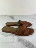 Hermes Gold (Brown) Oran Flat Sandals Size 37