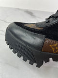 Louis Vuitton Black Monogram Laureate Platform Desert Boots Size 37
