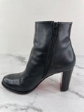 CHRISTIAN LOUBOUTIN Black Leather Adox 85 Ankle Boots Size 38.5